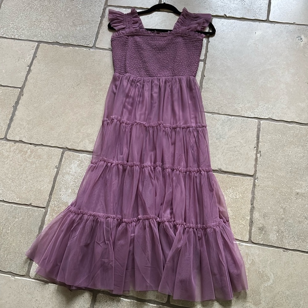 Purple, cute, long, spring dress